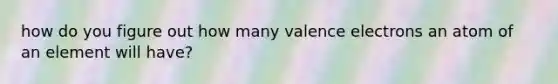 how do you figure out how many valence electrons an atom of an element will have?