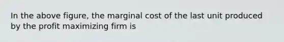 In the above figure, the marginal cost of the last unit produced by the profit maximizing firm is