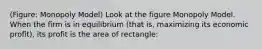 (Figure: Monopoly Model) Look at the figure Monopoly Model. When the firm is in equilibrium (that is, maximizing its economic profit), its profit is the area of rectangle: