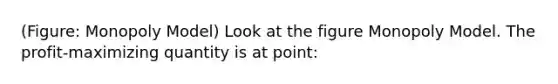 (Figure: Monopoly Model) Look at the figure Monopoly Model. The profit-maximizing quantity is at point: