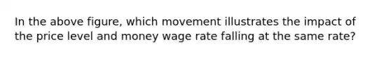 In the above figure, which movement illustrates the impact of the price level and money wage rate falling at the same rate?