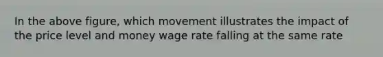 In the above figure, which movement illustrates the impact of the price level and money wage rate falling at the same rate