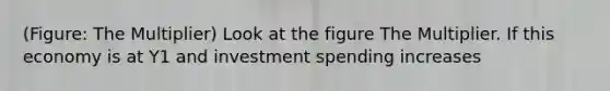 (Figure: The Multiplier) Look at the figure The Multiplier. If this economy is at Y1 and investment spending increases