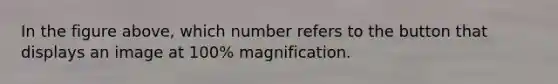 In the figure above, which number refers to the button that displays an image at 100% magnification.