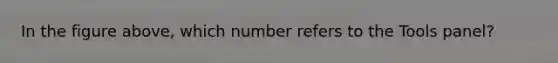 In the figure above, which number refers to the Tools panel?