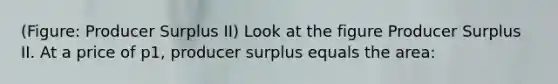 (Figure: Producer Surplus II) Look at the figure Producer Surplus II. At a price of p1, producer surplus equals the area: