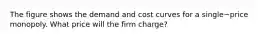 The figure shows the demand and cost curves for a single−price monopoly. What price will the firm​ charge?