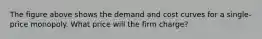 The figure above shows the demand and cost curves for a single-price monopoly. What price will the firm charge?