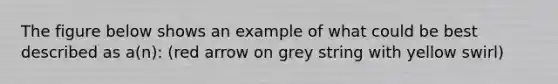 The figure below shows an example of what could be best described as a(n): (red arrow on grey string with yellow swirl)