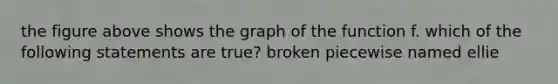 the figure above shows the graph of the function f. which of the following statements are true? broken piecewise named ellie