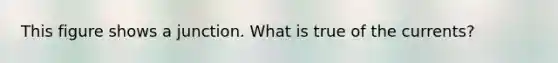 This figure shows a junction. What is true of the currents?