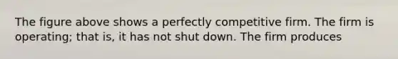 The figure above shows a perfectly competitive firm. The firm is operating; that is, it has not shut down. The firm produces