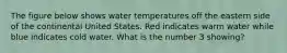 The figure below shows water temperatures off the eastern side of the continental United States. Red indicates warm water while blue indicates cold water. What is the number 3 showing?