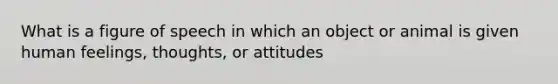 What is a figure of speech in which an object or animal is given human feelings, thoughts, or attitudes