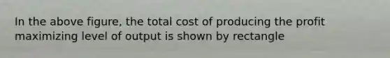 In the above figure, the total cost of producing the profit maximizing level of output is shown by rectangle