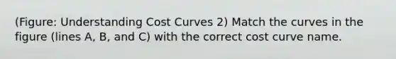 (Figure: Understanding Cost Curves 2) Match the curves in the figure (lines A, B, and C) with the correct cost curve name.