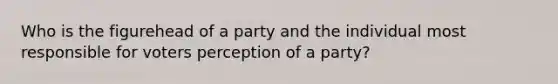 Who is the figurehead of a party and the individual most responsible for voters perception of a party?