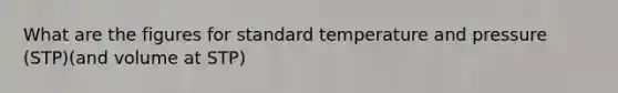 What are the figures for standard temperature and pressure (STP)(and volume at STP)