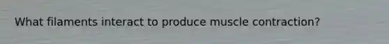 What filaments interact to produce muscle contraction?