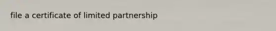 file a certificate of limited partnership