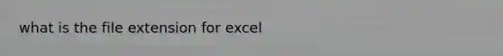 what is the file extension for excel