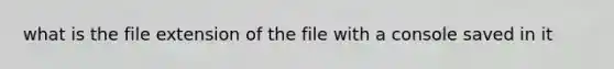 what is the file extension of the file with a console saved in it