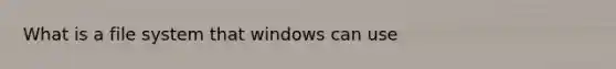 What is a file system that windows can use