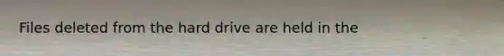 Files deleted from the hard drive are held in the