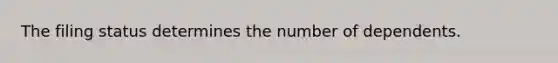 The filing status determines the number of dependents.