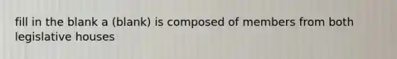 fill in the blank a (blank) is composed of members from both legislative houses