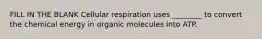 FILL IN THE BLANK Cellular respiration uses ________ to convert the chemical energy in organic molecules into ATP.