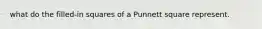 what do the filled-in squares of a Punnett square represent.