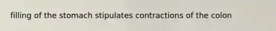 filling of the stomach stipulates contractions of the colon