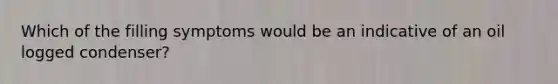 Which of the filling symptoms would be an indicative of an oil logged condenser?