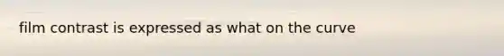 film contrast is expressed as what on the curve
