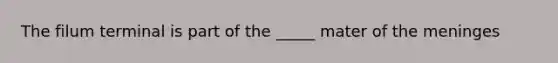 The filum terminal is part of the _____ mater of <a href='https://www.questionai.com/knowledge/k36SqhoPCV-the-meninges' class='anchor-knowledge'>the meninges</a>