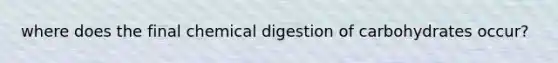 where does the final chemical digestion of carbohydrates occur?