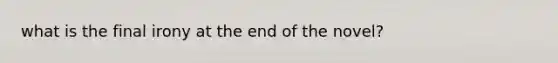 what is the final irony at the end of the novel?