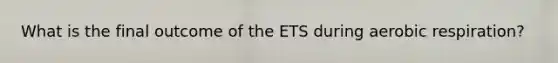 What is the final outcome of the ETS during aerobic respiration?