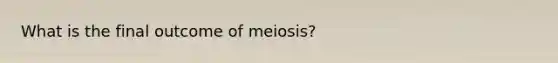 What is the final outcome of meiosis?