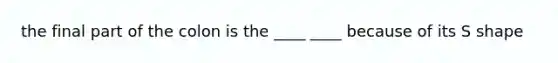 the final part of the colon is the ____ ____ because of its S shape