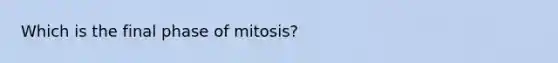 Which is the final phase of mitosis?