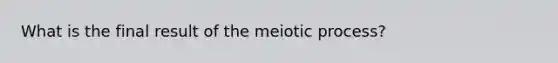 What is the final result of the meiotic process?