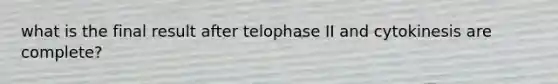 what is the final result after telophase II and cytokinesis are complete?