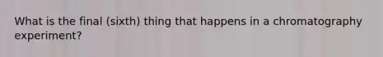 What is the final (sixth) thing that happens in a chromatography experiment?