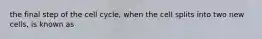 the final step of the cell cycle, when the cell splits into two new cells, is known as