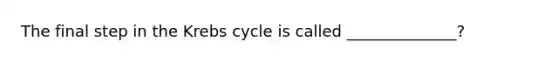 The final step in the Krebs cycle is called ______________?