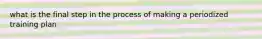 what is the final step in the process of making a periodized training plan