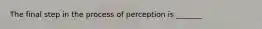 The final step in the process of perception is​ _______