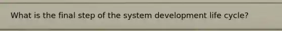 What is the final step of the system development life cycle?